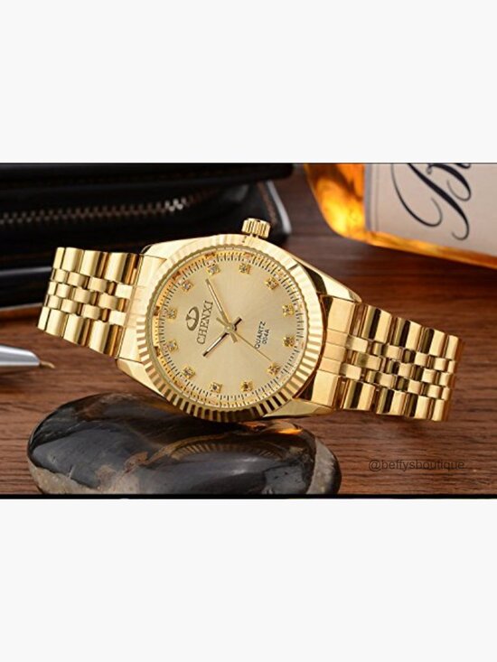 Classic Stainless Steel Crystals Quartz Wrist Watch, Adjustable Bracelet main image 5